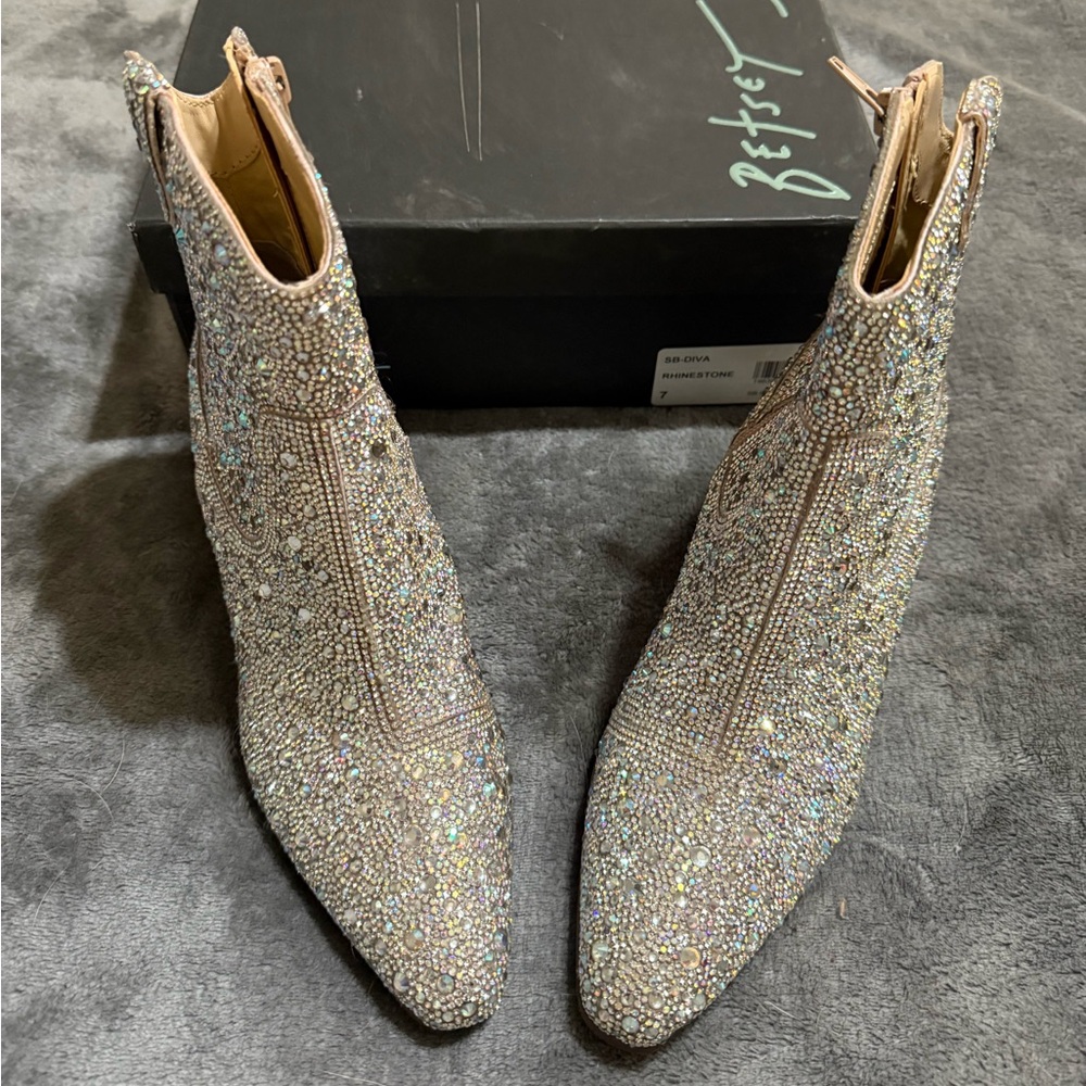 Betsey Johnson SB-Diva Rhinestone Ankle Boots